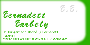 bernadett barbely business card